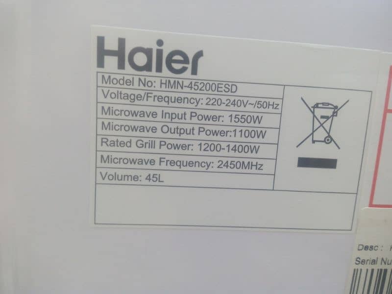 Haier Microwave 45 L 5