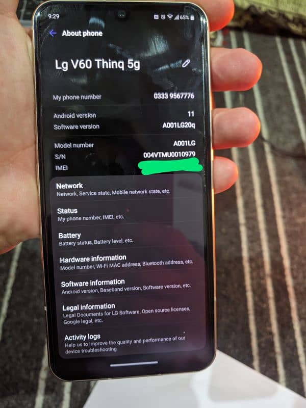 Lg V60 thinq 5g official pta approved 10/10 condition 9