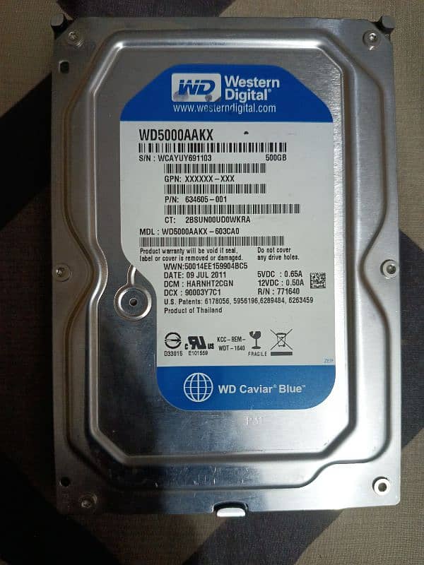 Original WD 500GB Hard Drive for selling 0