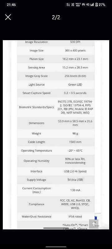 Secugen Fingerprint Scanner, 2 Devices, Sales on urgent basis 1