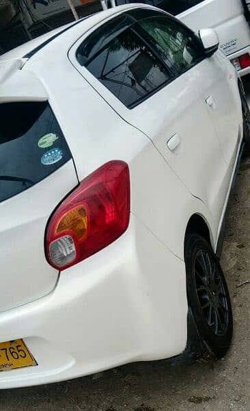 Mitsubishi Mirage 2013 Reg. 2016 in Pearl White Color 2