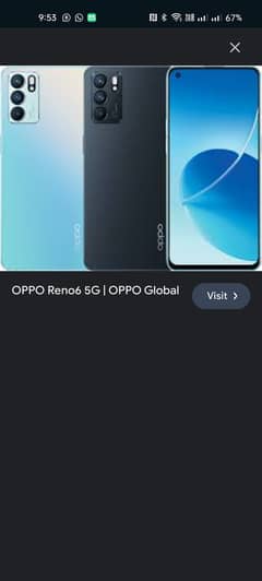 OPPO Reno 6 8gb ram 128 gb memory all ok koi msla ni box charger sath