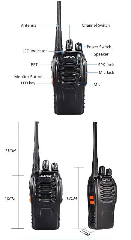 Baofeng 888S Walkie talkies 4.5w - 2km range Pair, High quality radios 0