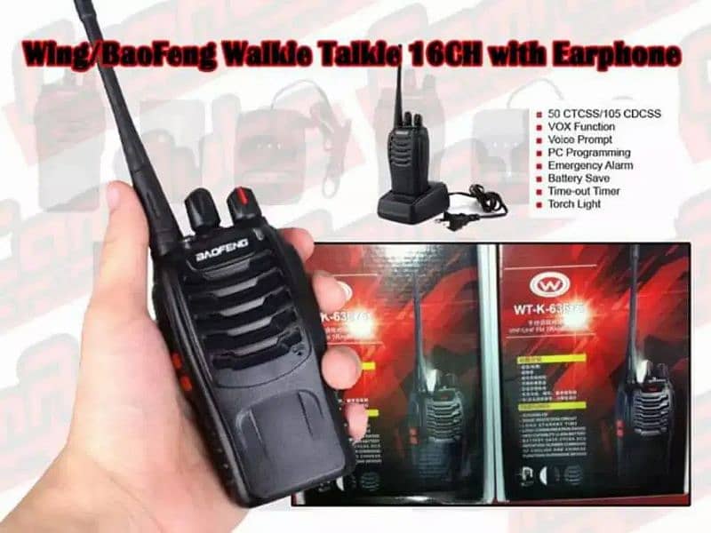 Baofeng 888S Walkie talkies 4.5w - 2km range Pair, High quality radios 10