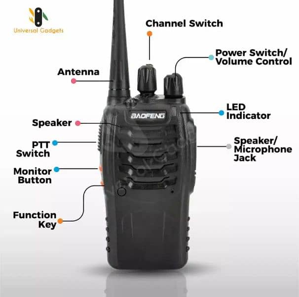 Baofeng 888S Walkie talkies 4.5w - 2km range Pair, High quality radios 15