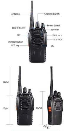 Baofeng 888S Walkie talkies 4.5w - 2km range, powerful wireless radios