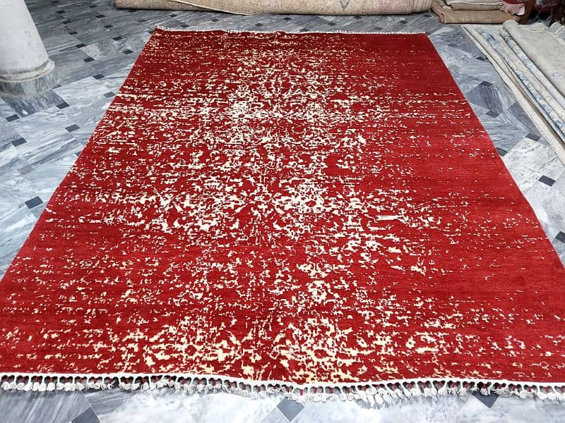 Pakistani wool and silk modren carpets 4