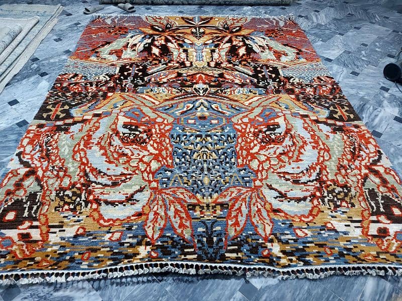 Pakistani wool and silk modren carpets 6