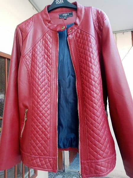 beautiful red colour leather jacket only branded new branded jacket 8