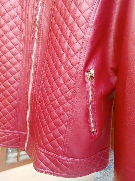 beautiful red colour leather jacket only branded new branded jacket 10