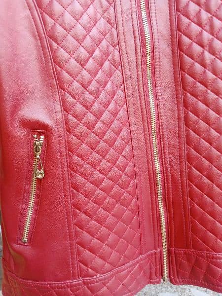 beautiful red colour leather jacket only branded new branded jacket 12