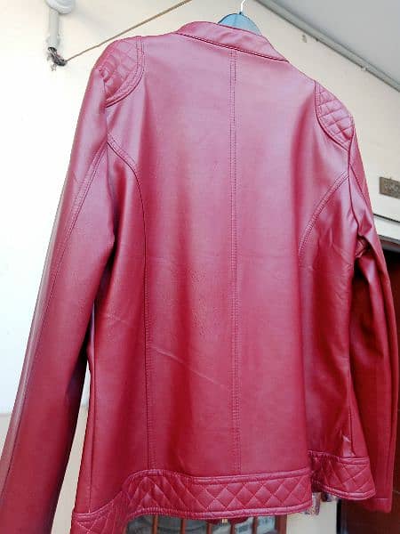 beautiful red colour leather jacket only branded new branded jacket 14