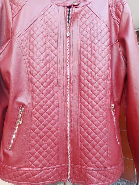 beautiful red colour leather jacket only branded new branded jacket 15