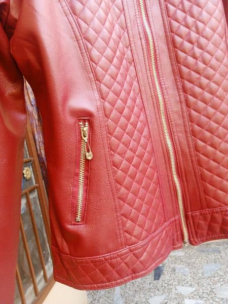 beautiful red colour leather jacket only branded new branded jacket 19