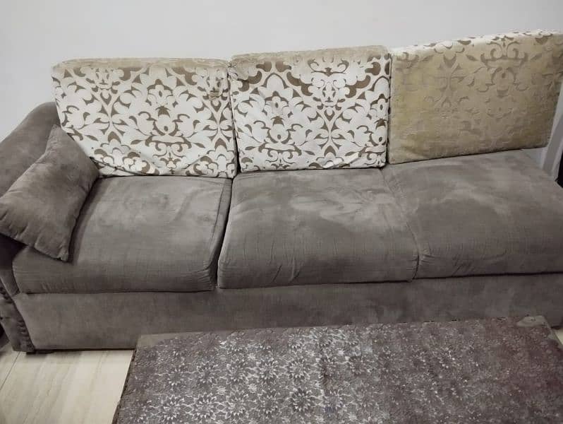 5 seaters L-shaped Sofa with Ottoman and Center Table 1