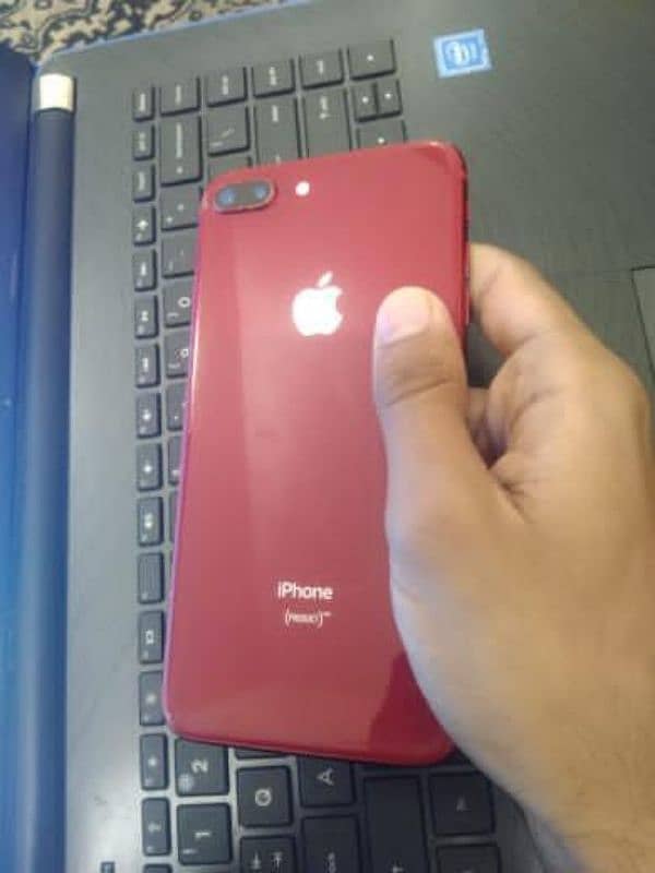 I phone 8 plus 64gb with back cover and charging cable 1