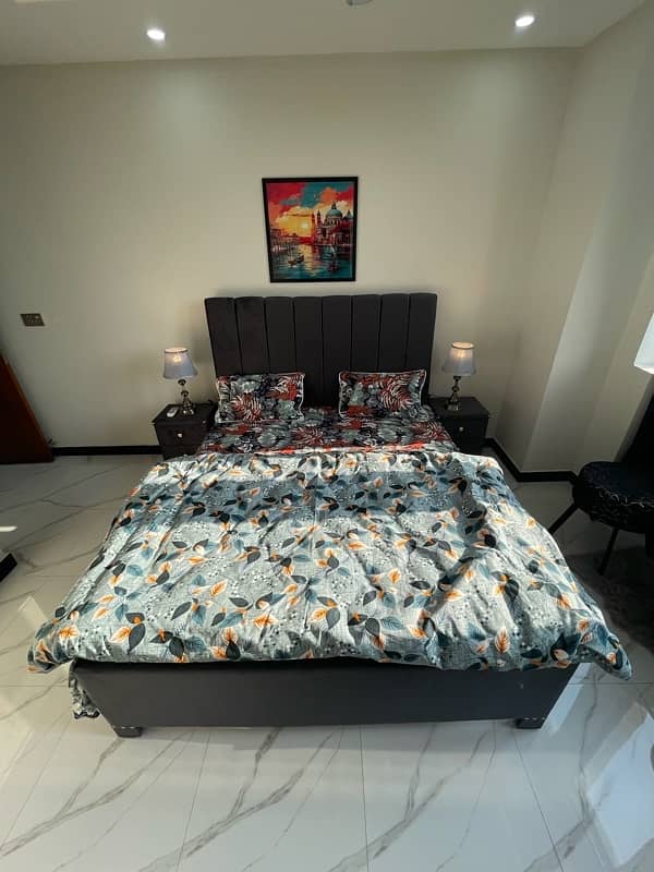 Queen size , Greyish blue classy bed 2