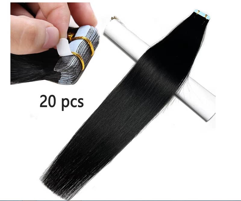 Real Human Straight Extension Tape in on 26" Long Girls Women Ladies 4