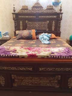 bed with dressing with side tables