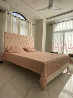 Queen size bed , Peach colored Classy Bed / Wooden bed