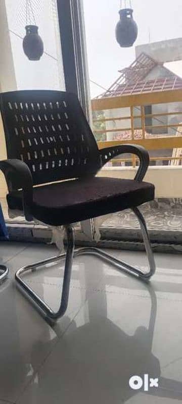 Fixed Legged Black visitor chair 1