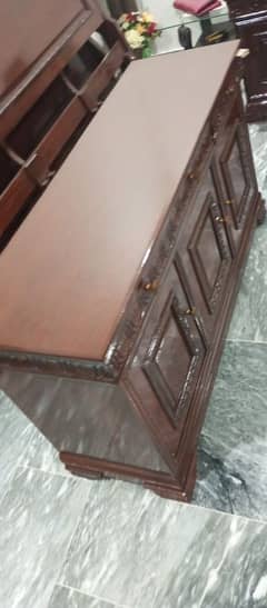 King size wooden bed and dressing with 2 side tables