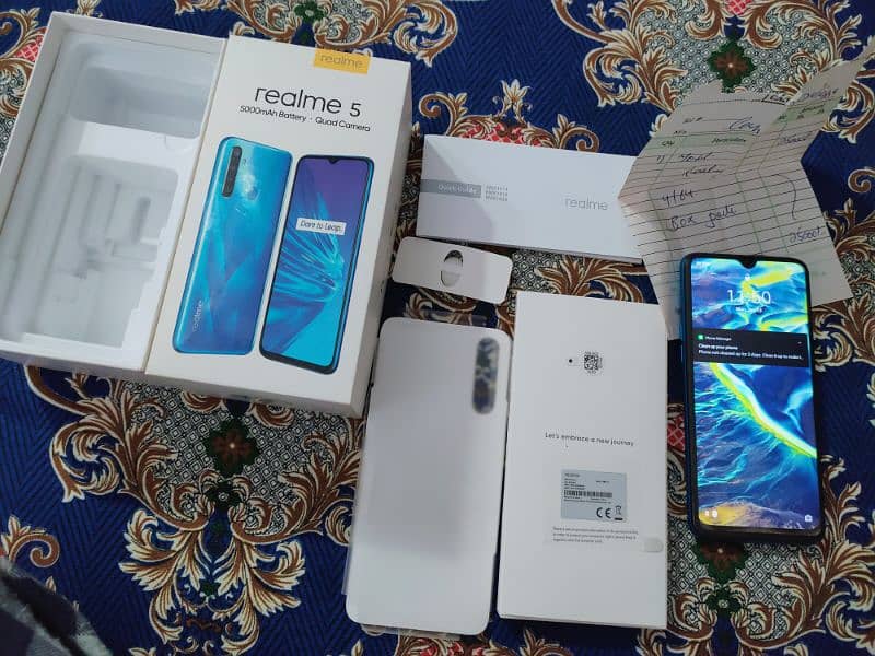 Realme 5 ram 4 gb rom 64 gb with all accessories 0