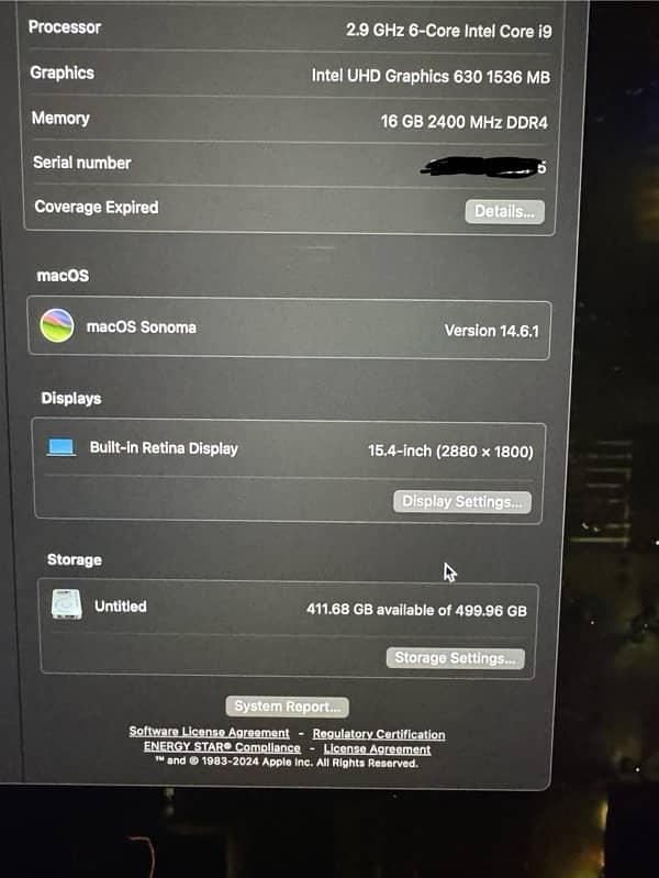 MacBook Pro 2018 15” touch bar 16/512gb 7