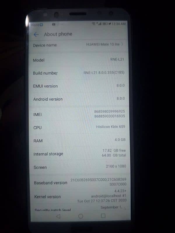 Huawei Mate 10 lite 4 64 Without Box Sale Or Exchange Possible 0