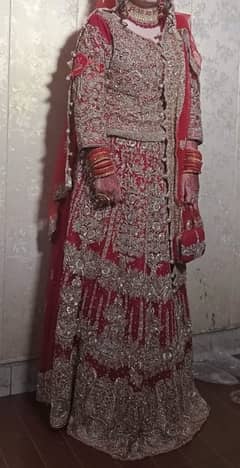 Bridal Baraat Lehnga Heavy shirt & Lehnga with 4 sided Border dopatta