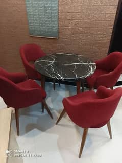 Dining table marble top 4 chairs