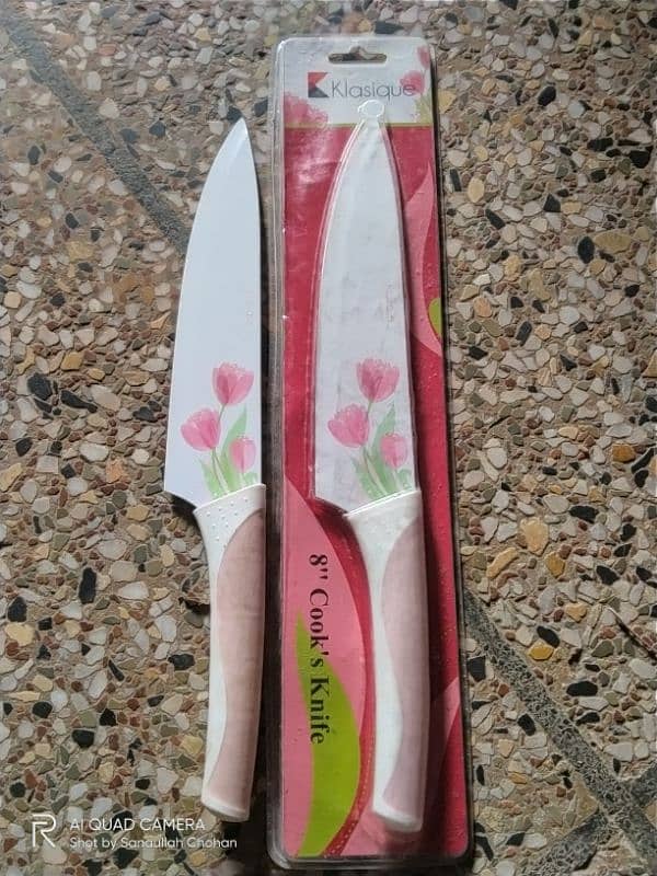 8inch cocks knife non stick coating colour steelness steel 1