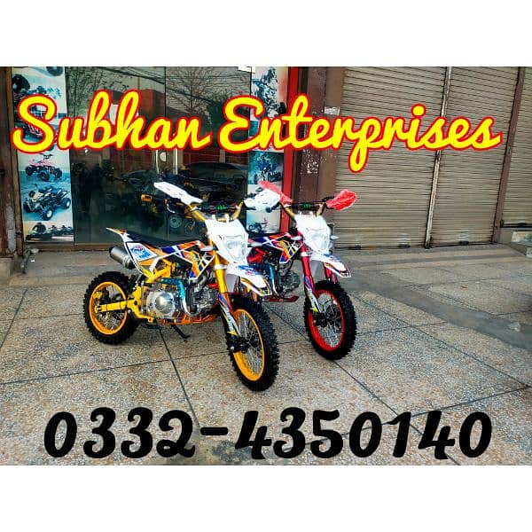 Box Pack 124cc Mini Dirt Bikes &Atv Quad Delivery In All Pakistan 0