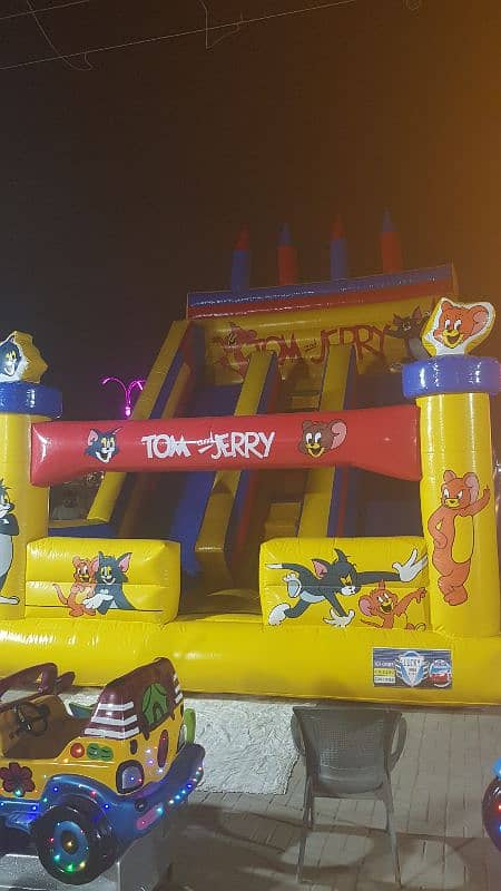 jumping castle / token rides/ kiddi rides  / jhuly / swings 4