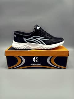 mens athletic sneakers shoes black with white lines