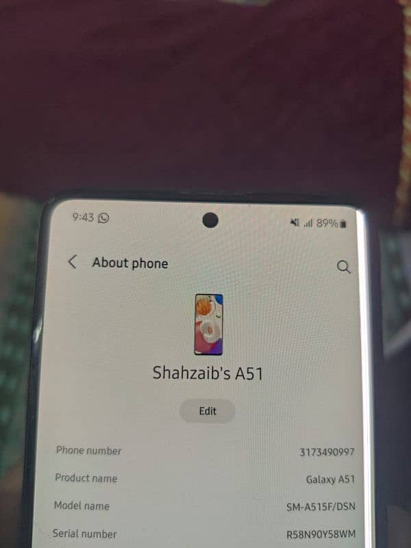 Samsung galaxy A51 Ram6 128gb LCD mein line Hai bus sim working mein 8