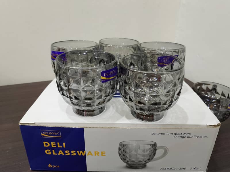 Glass Mug Set | DELISOGA Premium Crystal Mug set 7