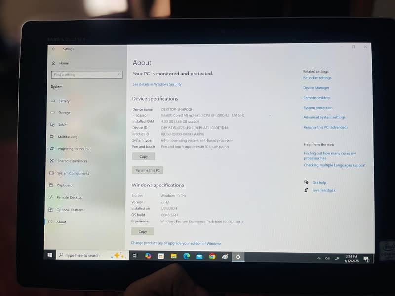 HP Elite x2  Core m3 6