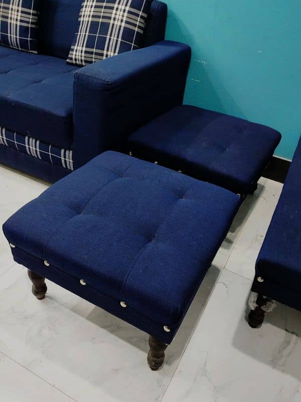 L-Shaped Sofa With 6Cushions & 3Puffy Set ( Read Description ) 3