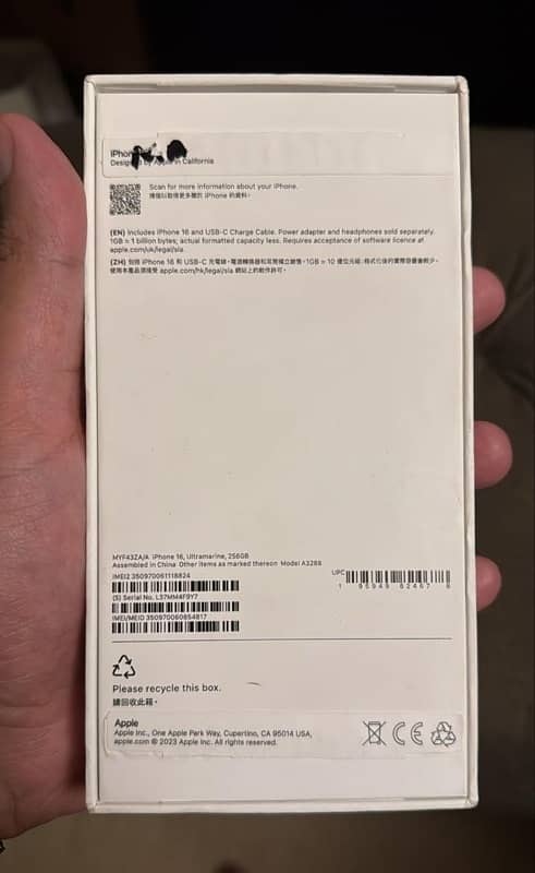 Iphone 16 256Gb Non PTA Dual Physical Sim 8