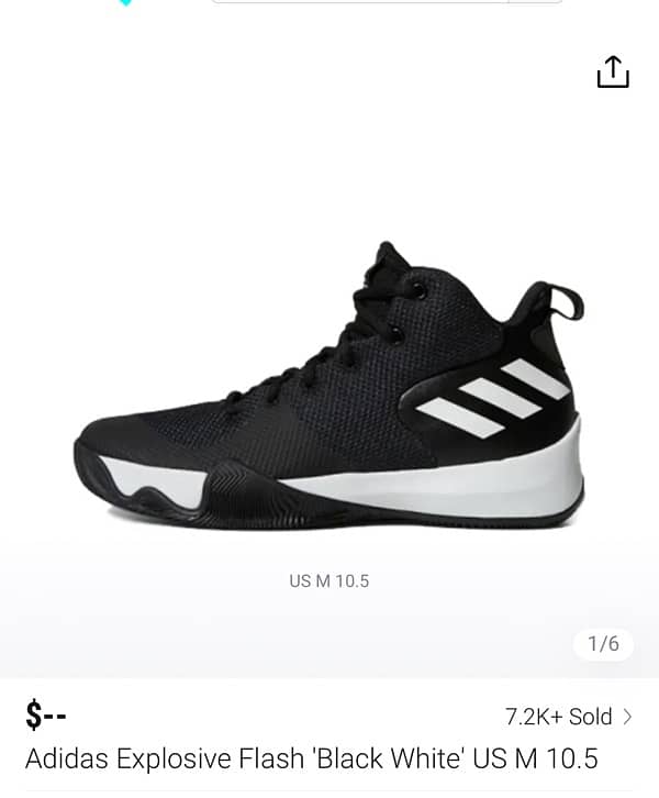 Adidas Explosive Flash Basketball Shoes SIZE 43 - 44 9