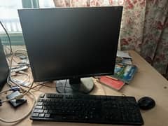 Computer and CPU with mouse and keyboard.