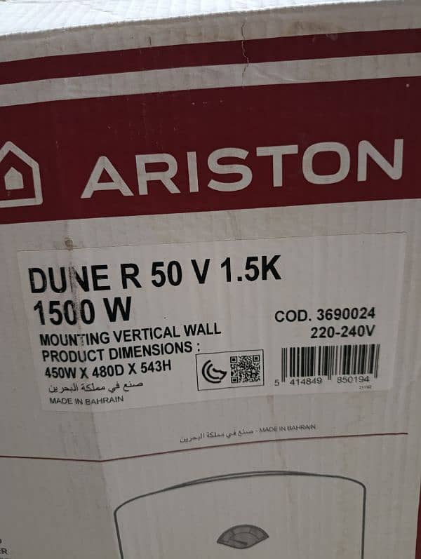 Ariston (Italy) Electric Water Heating Geyser Glass-Lined -  Imported 9