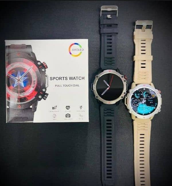 Sport rounded dial Smart watch black color 1