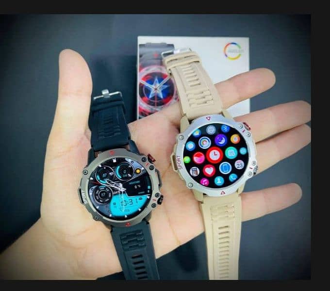 Sport rounded dial Smart watch black color 2