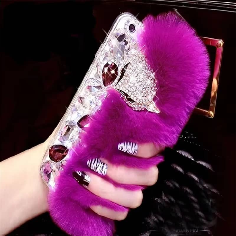 Top On Sale Product Recommendations! Warm Fluffy Rabbit Fur Bling Dia 2