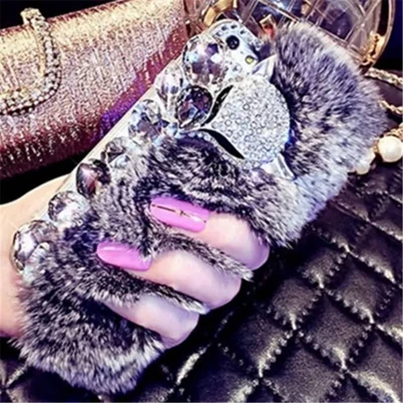 Top On Sale Product Recommendations! Warm Fluffy Rabbit Fur Bling Dia 3