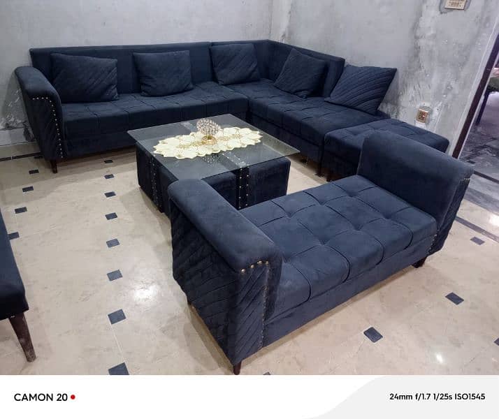 L shape sofa set 15 seats with dewan 2