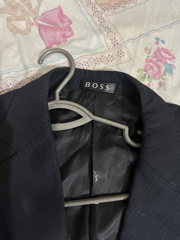 boss brand navy blue clr pent coat 0