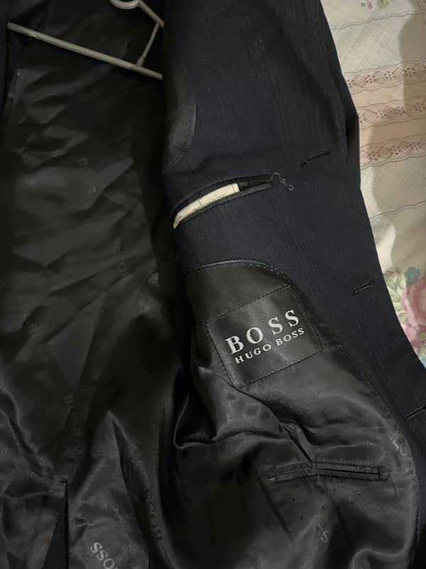 boss brand navy blue clr pent coat 6